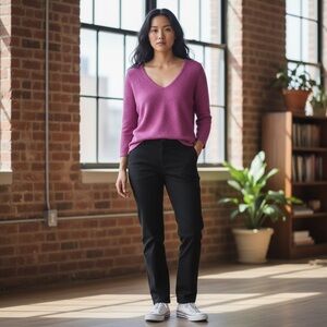 Eileen Fisher Pink V-Neck Sweater